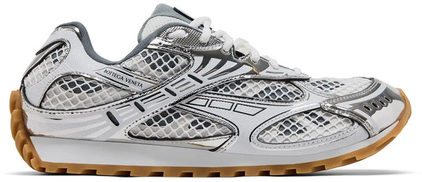 Bottega Veneta Orbit Sneaker (White Silver)