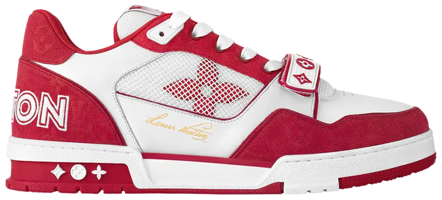 LV Trainer - (Red Monogram Denim)
