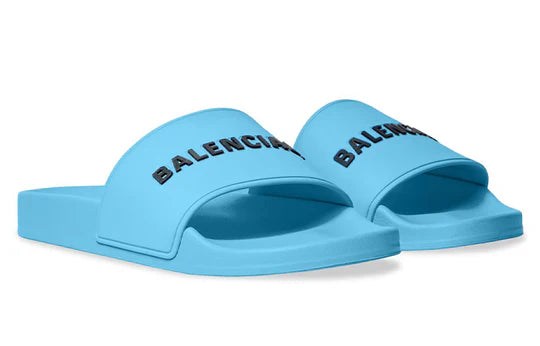 Balenciaga Pool Slides - Light Blue