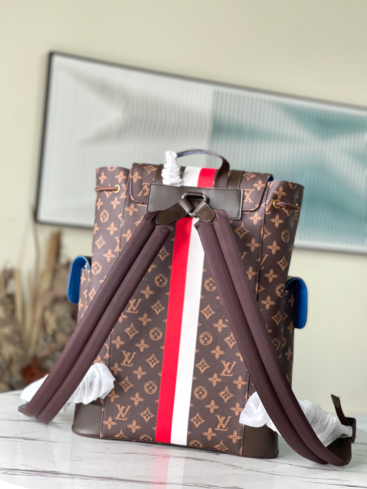LV Backpack (Christopher MM - Brown Striped)