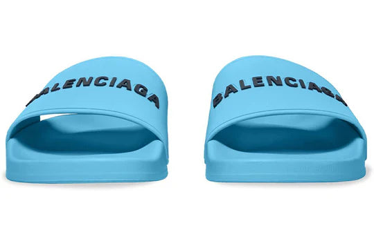Balenciaga Pool Slides - Light Blue