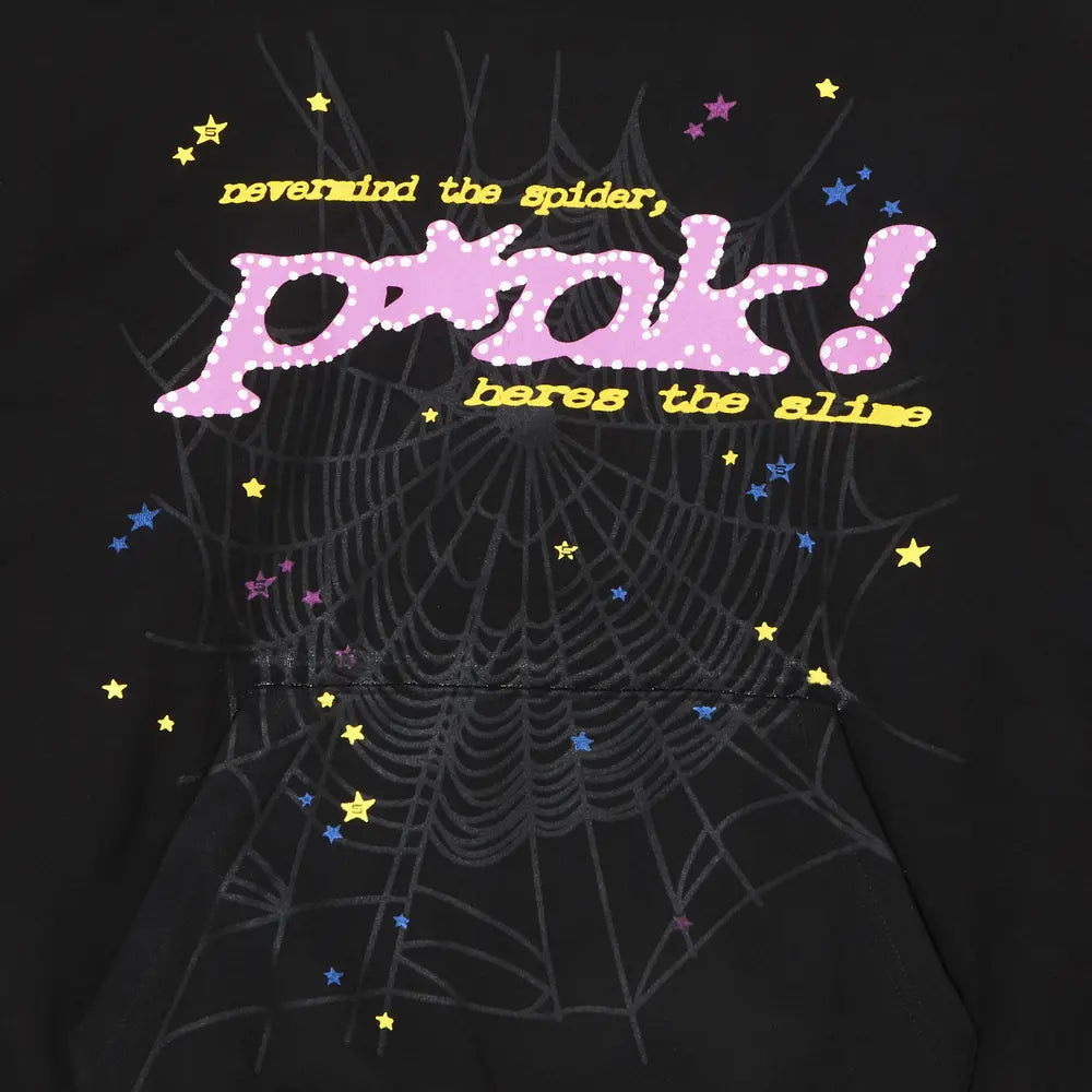 Sp5der P*nk Hoodie Set - (Black)