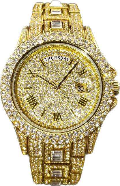 IL -Watch Timepiece with Full Diamonds in Luxury Gold, Waterproof