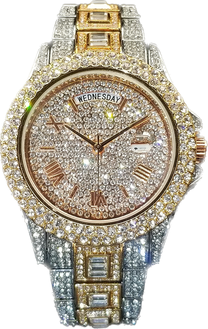 IL -Watch Timepiece with Full Diamonds in Luxury Gold, Waterproof