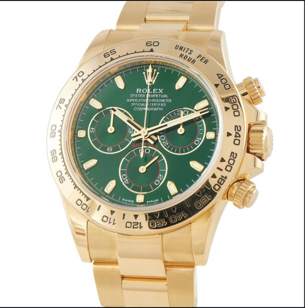 GREEN DIAL DAYTONA GOLD 40MM WATCH