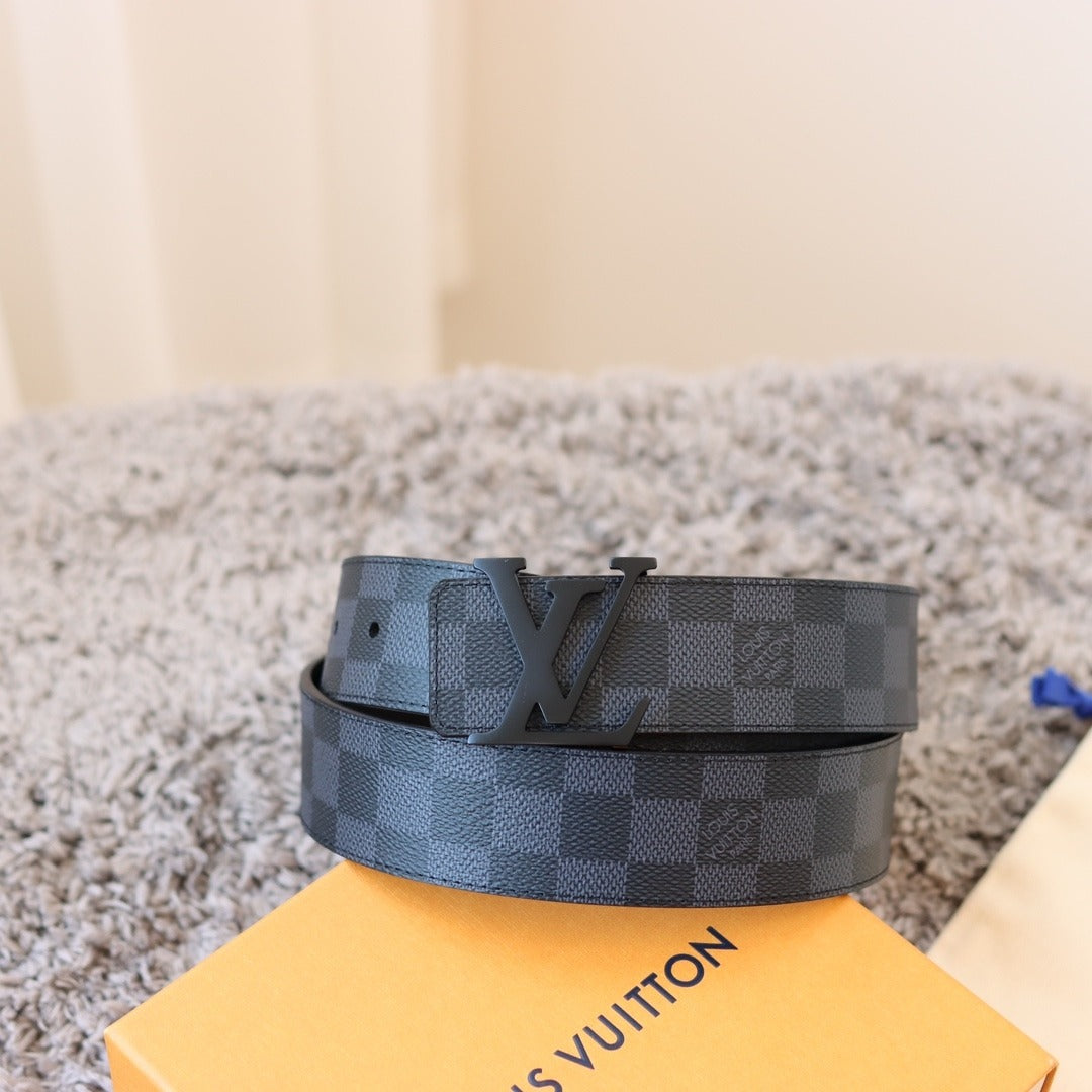 LV Belt Black Graphite Damier Black Buckle