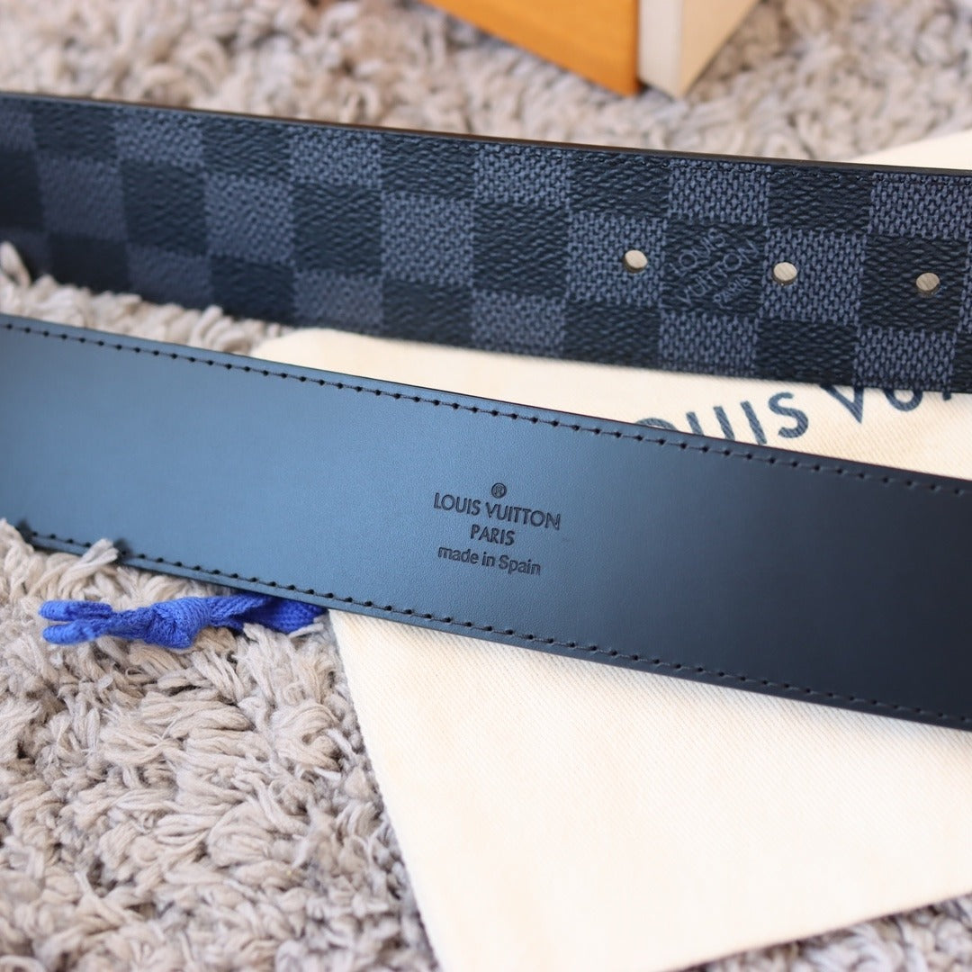 LV Belt Black Graphite Damier Black Buckle