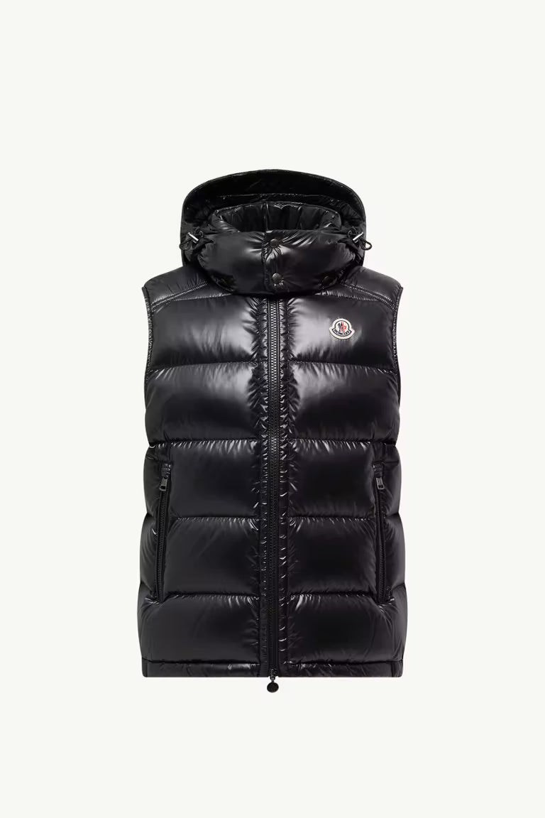 Moncler Hooded Down Vest (Black)