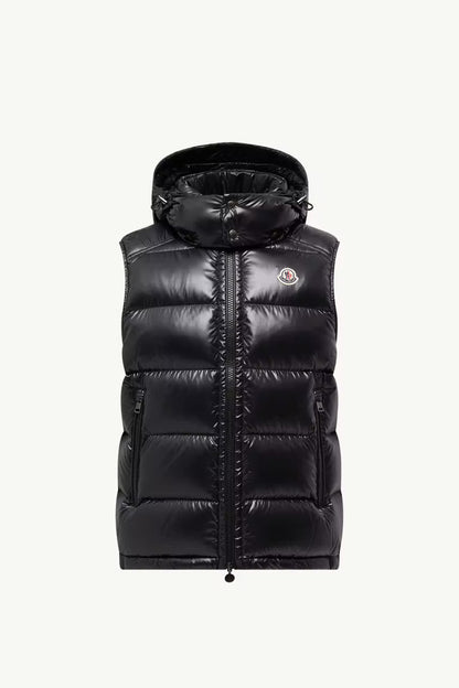 Moncler Hooded Down Vest (Black)