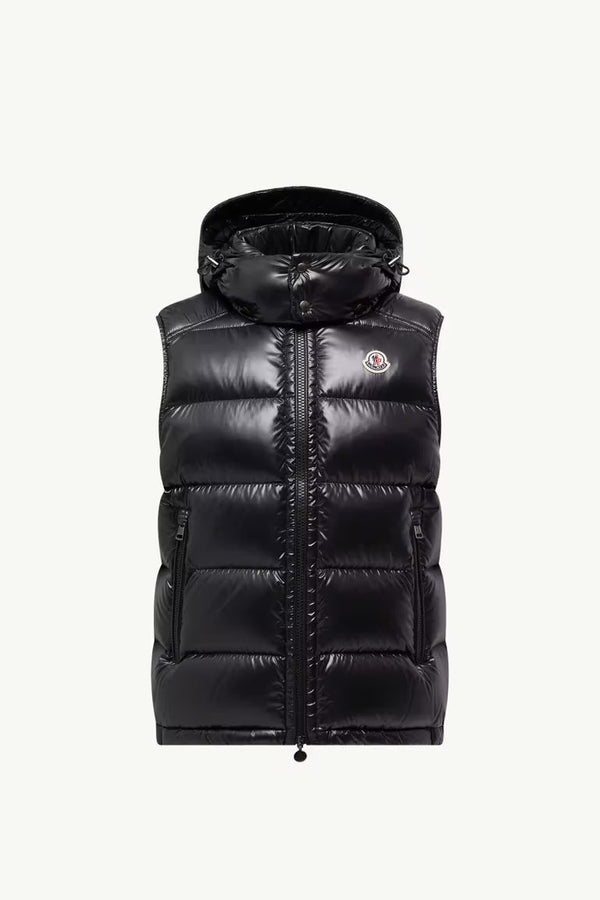 Moncler Hooded Down Vest (Black)
