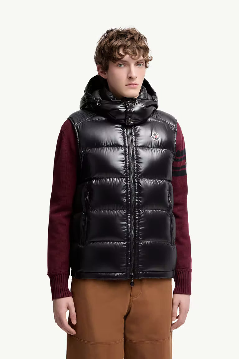 Moncler Hooded Down Vest (Black)