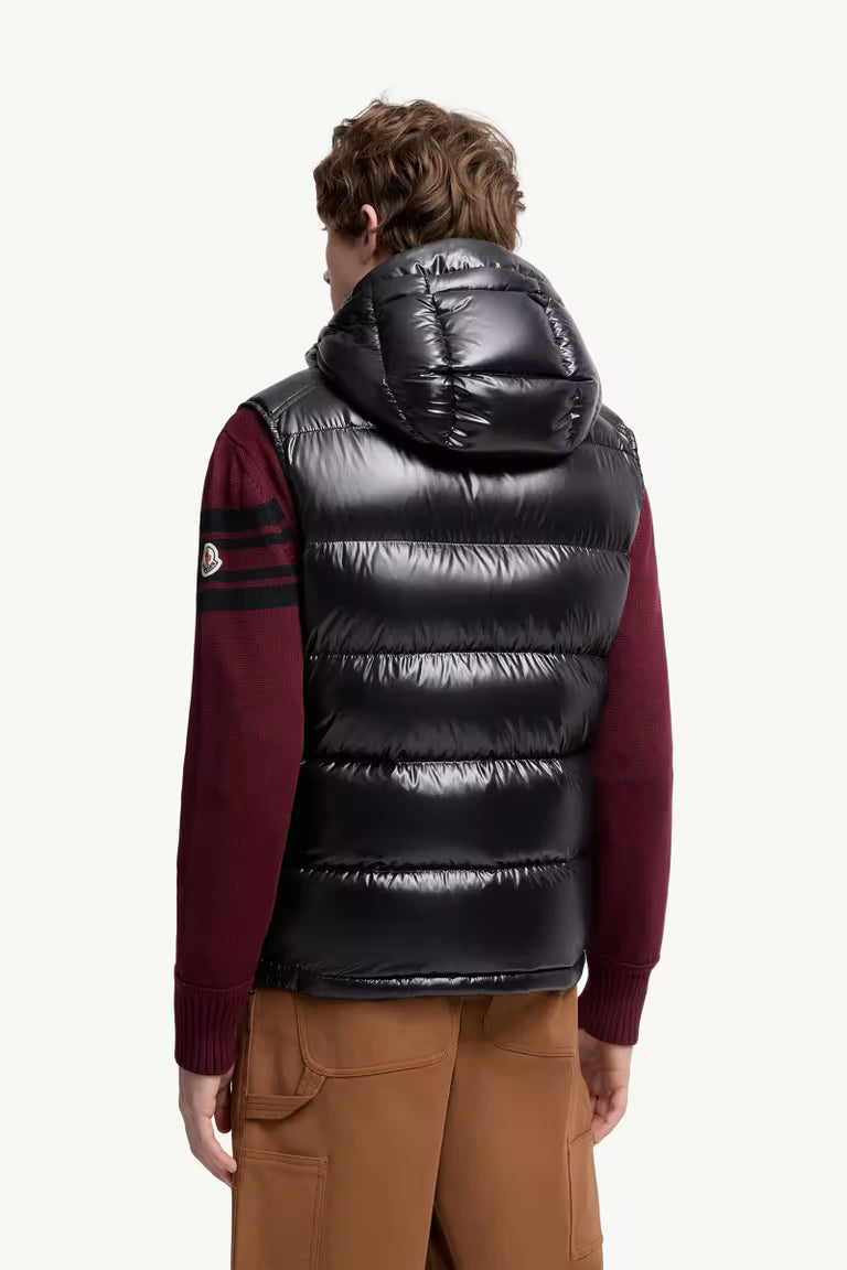 Moncler Hooded Down Vest (Black)