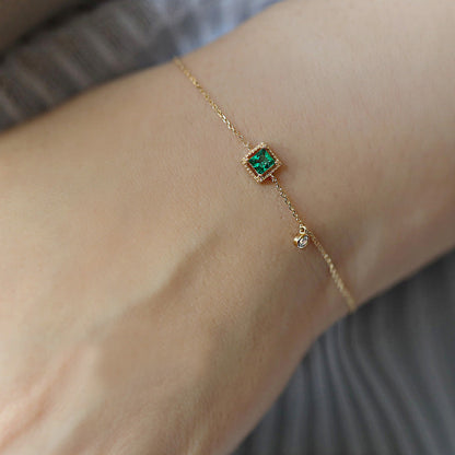 IL - Japanese Gem Emerald Gold-Plated Bracelet