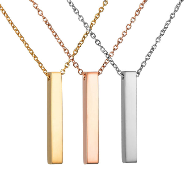 IL - Custom Engraved Square Pendant Necklace