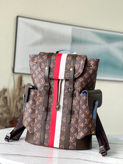 LV Backpack (Christopher MM - Brown Striped)