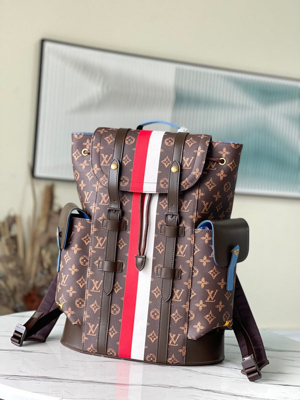 LV Backpack (Christopher MM - Brown Striped)