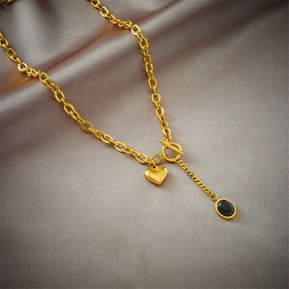 IL -  Gold Stainless Steel Heart Pendant Necklace