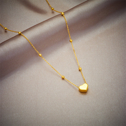 IL -  Gold Stainless Steel Heart Pendant Necklace