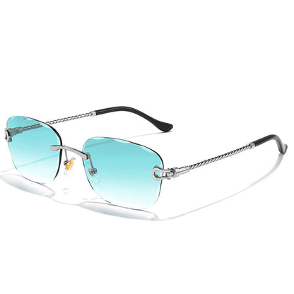 IL - Retro Sunglasses: Fashionable Round Metal Frame Mirrored Shades